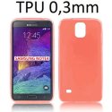 CUSTODIA GEL TPU SILICONE ULTRA SLIM 0,3mm per SAMSUNG GALAXY NOTE 4 COLORE ROSSO TRASPARENTE