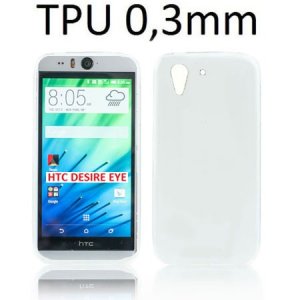 CUSTODIA GEL TPU SILICONE ULTRA SLIM 0,3mm per HTC DESIRE EYE COLORE BIANCO TRASPARENTE