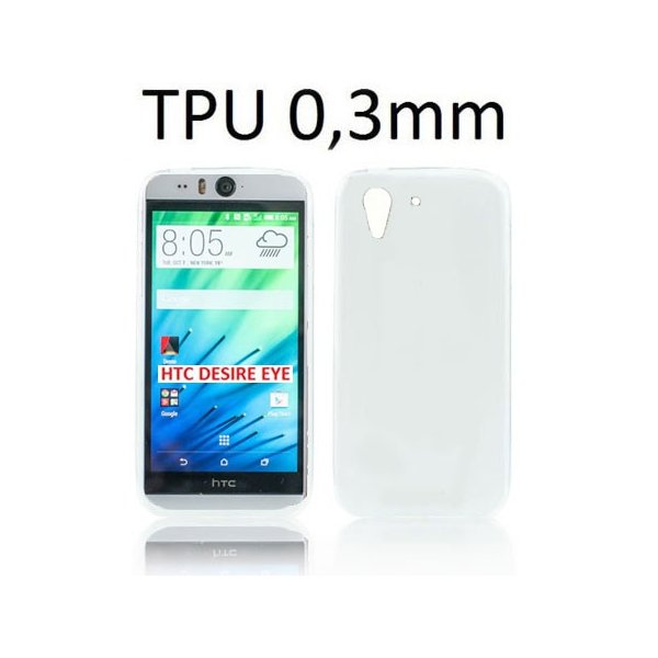 CUSTODIA GEL TPU SILICONE ULTRA SLIM 0,3mm per HTC DESIRE EYE COLORE BIANCO TRASPARENTE