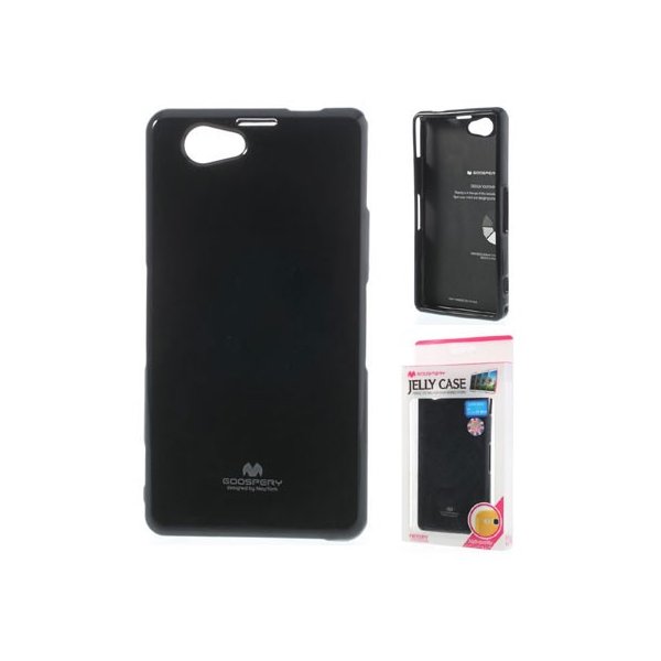 CUSTODIA GEL TPU SILICONE per SONY XPERIA Z1 COLORE NERO LUCIDO CON GLITTER ALTA QUALITA' MERCURY BLISTER