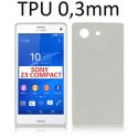 CUSTODIA GEL TPU SILICONE ULTRA SLIM 0,3mm per SONY XPERIA Z3 COMPACT D5803, D5833 COLORE NERO TRASPARENTE