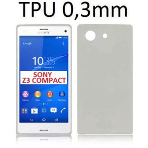 CUSTODIA GEL TPU SILICONE ULTRA SLIM 0,3mm per SONY XPERIA Z3 COMPACT D5803, D5833 COLORE NERO TRASPARENTE