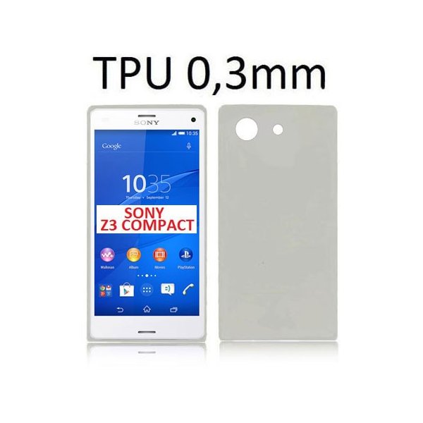 CUSTODIA GEL TPU SILICONE ULTRA SLIM 0,3mm per SONY XPERIA Z3 COMPACT D5803, D5833 COLORE NERO TRASPARENTE