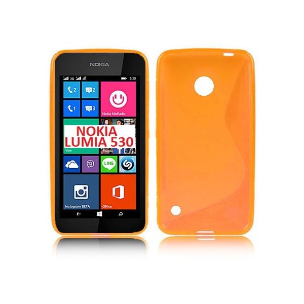 CUSTODIA GEL TPU SILICONE DOUBLE per NOKIA LUMIA 530 COLORE ARANCIONE