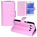 CUSTODIA FLIP ORIZZONTALE PELLE per SAMSUNG G357 GALAXY ACE 4 CON STAND, TASCHE PORTA CARTE E CHIUSURA MAGNETICA COLORE ROSA