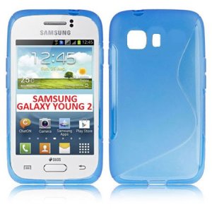 CUSTODIA GEL TPU SILICONE DOUBLE per SAMSUNG G130 GALAXY YOUNG 2 COLORE BLU