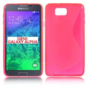 CUSTODIA GEL TPU SILICONE DOUBLE per SAMSUNG G850 GALAXY ALPHA COLORE ROSA