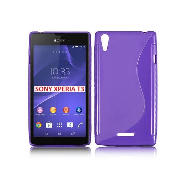 CUSTODIA GEL TPU SILICONE DOUBLE per SONY XPERIA T3 D5102, D5103, D5106 COLORE VIOLA