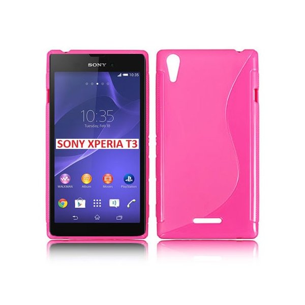 CUSTODIA GEL TPU SILICONE DOUBLE per SONY XPERIA T3 D5102, D5103, D5106 COLORE ROSA