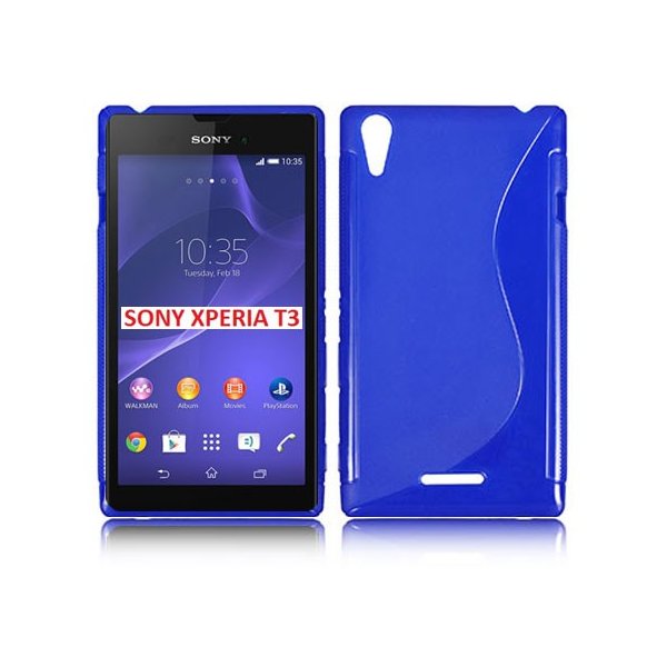 CUSTODIA GEL TPU SILICONE DOUBLE per SONY XPERIA T3 D5102, D5103, D5106 COLORE BLU