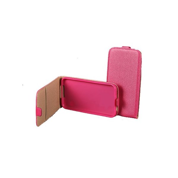 CUSTODIA FLIP VERTICALE SLIM PELLE per SONY XPERIA Z3 CON INTERNO IN TPU SILICONE COLORE ROSA