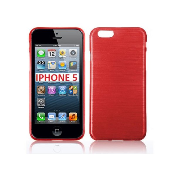 CUSTODIA TPU SILICONE per APPLE IPHONE 5, 5s COLORE ROSSO EFFETTO METALLICO