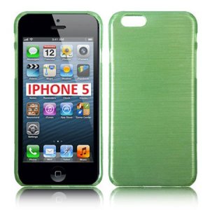 CUSTODIA TPU SILICONE per APPLE IPHONE 5, 5s COLORE VERDE EFFETTO METALLICO