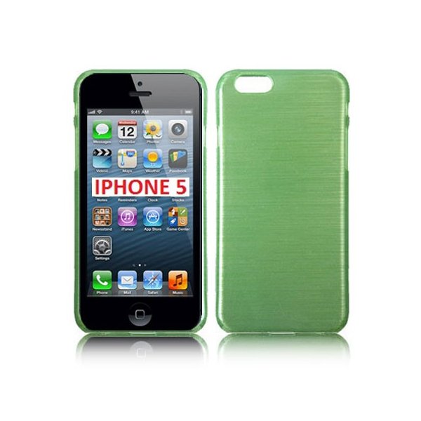 CUSTODIA TPU SILICONE per APPLE IPHONE 5, 5s COLORE VERDE EFFETTO METALLICO