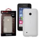 CUSTODIA GEL TPU SILICONE per NOKIA LUMIA 530 COLORE BIANCO-TRASPARENTE ALTA QUALITA' MOCCA BLISTER