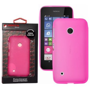 CUSTODIA GEL TPU SILICONE per NOKIA LUMIA 530 COLORE ROSA ALTA QUALITA' MOCCA BLISTER