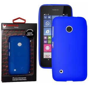 CUSTODIA GEL TPU SILICONE per NOKIA LUMIA 530 COLORE BLU ALTA QUALITA' MOCCA BLISTER