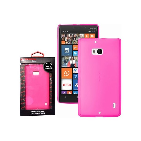 CUSTODIA GEL TPU SILICONE per NOKIA LUMIA ICON 929, LUMIA 930 COLORE ROSA ALTA QUALITA' MOCCA BLISTER