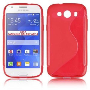 CUSTODIA GEL TPU SILICONE DOUBLE per SAMSUNG G357 GALAXY ACE 4  COLORE ROSSO