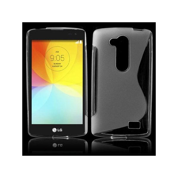 CUSTODIA GEL TPU SILICONE DOUBLE per LG L FINO, D290N, D295 COLORE BIANCO-TRASPARENTE