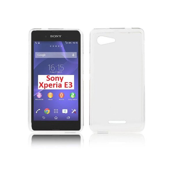 CUSTODIA GEL TPU SILICONE per SONY XPERIA E3 COLORE BIANCO