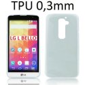 CUSTODIA GEL TPU SILICONE ULTRA SLIM 0,3mm per LG L BELLO, D331, L PRIME, D337 COLORE BIANCO TRASPARENTE