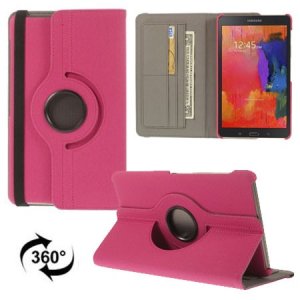 CUSTODIA BOOK PELLE GIREVOLE per SAMSUNG GALAXY SM-T700 TAB S 8.4, SM-T705 TAB S 8.4 LTE, 8.4" POLLICI CON STAND COLORE ROSA