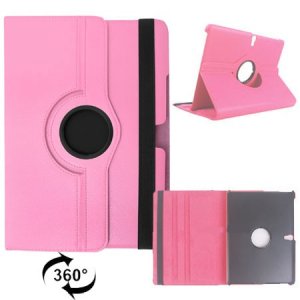 CUSTODIA BOOK PELLE GIREVOLE per SAMSUNG GALAXY SM-T805 TAB S 10.5, SM-T800, SM-T801 10.5" POLLICI CON STAND COLORE ROSA