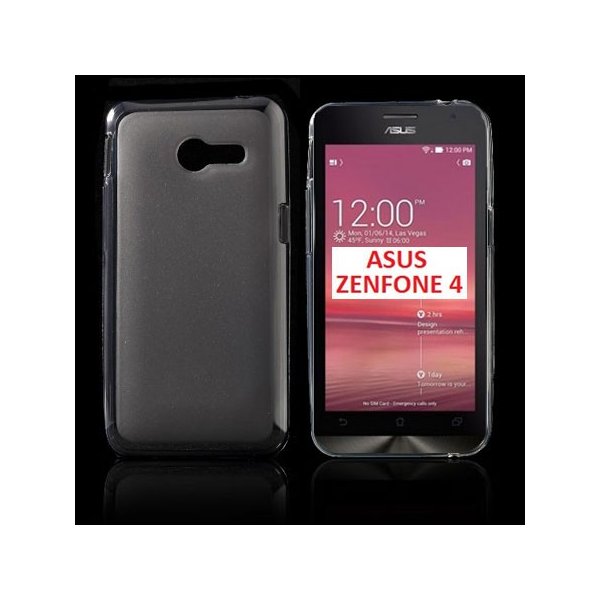 CUSTODIA GEL TPU SILICONE per ASUS ZENFONE 4 A400CG (1ª VERSIONE) COLORE NERO TRASPARENTE