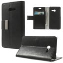 CUSTODIA FLIP ORIZZONTALE PELLE per ASUS ZENFONE 4 A400CG (1ª VERSIONE) CON STAND E TASCHE PORTA CARTE COLORE NERO