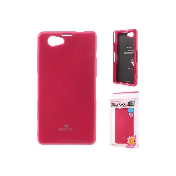 CUSTODIA GEL TPU SILICONE per SONY XPERIA Z1 COLORE FUCSIA LUCIDO CON GLITTER ALTA QUALITA' MERCURY BLISTER