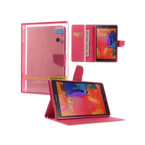 CUSTODIA BOOK ORIZZONTALE per SAMSUNG GALAXY TAB S 8.4, SM-T700 CON STAND E INTERNO IN TPU SILICONE COLORE ROSA ALTA QUALITA'