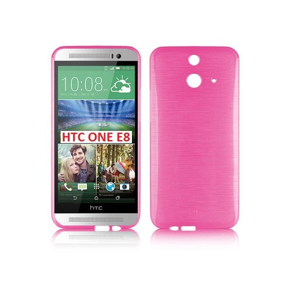 CUSTODIA GEL TPU SILICONE per HTC ONE E8 COLORE ROSA EFFETTO METALLICO