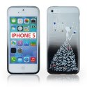 CUSTODIA TPU SILICONE per APPLE IPHONE 5, 5 S FANTASIA PRINCIPESSA CON STRASS SU SFUMATURA COLORE NERO