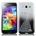 CUSTODIA TPU SILICONE per SAMSUNG G800 GALAXY S5 MINI FANTASIA PRINCIPESSA CON STRASS SU SFUMATURA COLORE NERO