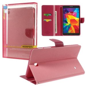 CUSTODIA BOOK ORIZZONTALE per SAMSUNG GALAXY TAB 4 8.0, SM-T330 CON STAND E INTERNO IN TPU SILICONE COLORE ROSA ALTA QUALITA'