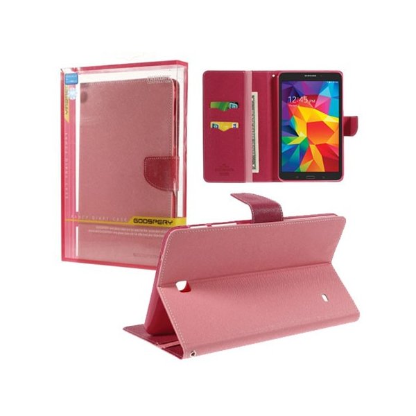 CUSTODIA BOOK ORIZZONTALE per SAMSUNG GALAXY TAB 4 8.0, SM-T330 CON STAND E INTERNO IN TPU SILICONE COLORE ROSA ALTA QUALITA'