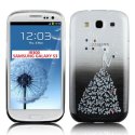 CUSTODIA TPU SILICONE per SAMSUNG I9300 GALAXY S3, I9300i S3 NEO FANTASIA PRINCIPESSA CON STRASS SU SFUMATURA NERA