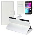 CUSTODIA FLIP ORIZZONTALE PELLE per WIKO LENNY CON TASCHE PORTA CARTE E STAND COLORE BIANCO