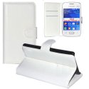 CUSTODIA FLIP ORIZZONTALE PELLE per SAMSUNG G110 GALAXY POCKET 2 CON STAND, TASCHE PORTA CARTE E CHIUSURA MAGNETICA BIANCO