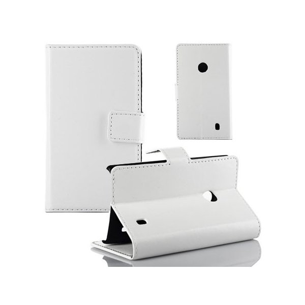 CUSTODIA FLIP ORIZZONTALE PELLE per NOKIA LUMIA 520, LUMIA 525 CON STAND, TASCHE PORTA CARTE E CHIUSURA MAGNETICA COLORE BIANCO