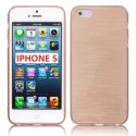 CUSTODIA TPU SILICONE per APPLE IPHONE 5, 5s COLORE ORO EFFETTO METALLICO