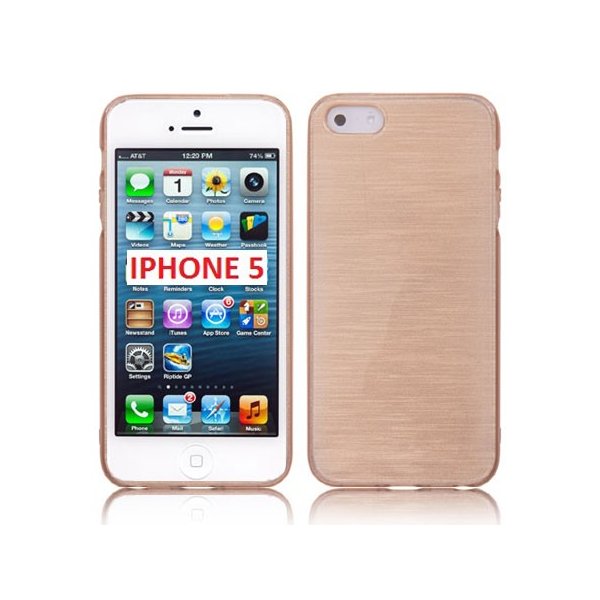 CUSTODIA TPU SILICONE per APPLE IPHONE 5, 5s COLORE ORO EFFETTO METALLICO