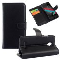 CUSTODIA FLIP ORIZZONTALE PELLE per VODAFONE SMART 4 CON STAND, PORTA CARTE E CHIUSURA MAGNETICA COLORE NERO