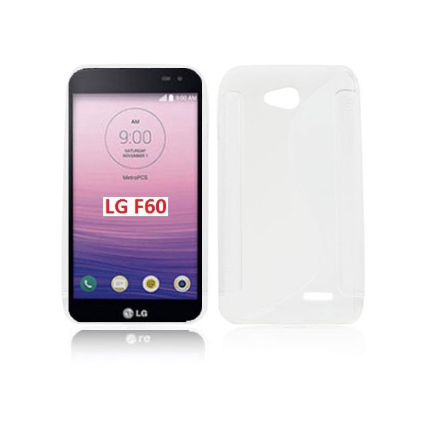 CUSTODIA GEL TPU SILICONE DOUBLE per LG F60 D390N, F60 D392 DUAL SIM COLORE BIANCO TRASPARENTE