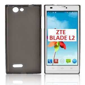 CUSTODIA TPU SILICONE per ZTE BLADE L2 COLORE NERO TRASPARENTE