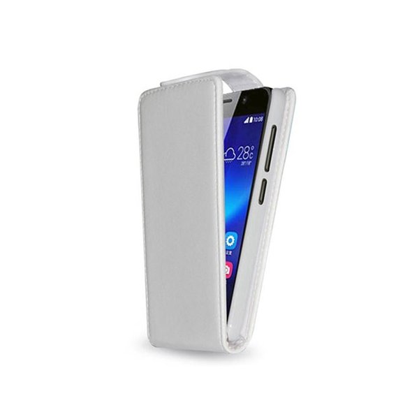 CUSTODIA FLIP VERTICALE PELLE per HUAWEI HONOR 6 COLORE BIANCO