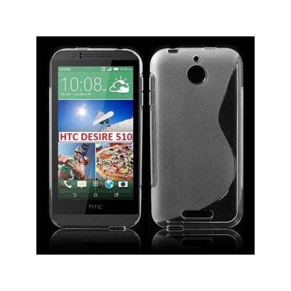 CUSTODIA GEL TPU SILICONE DOUBLE per HTC DESIRE 510 COLORE BIANCO TRASPARENTE