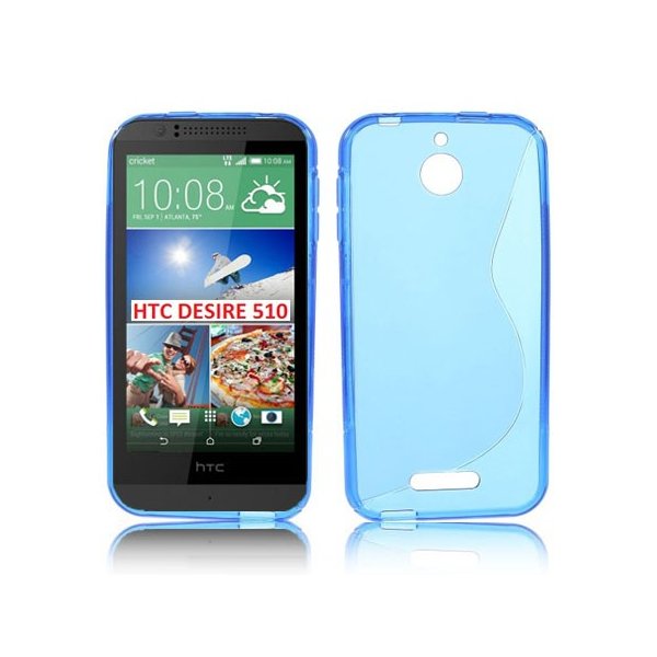 CUSTODIA GEL TPU SILICONE DOUBLE per HTC DESIRE 510 COLORE BLU