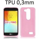 CUSTODIA GEL TPU SILICONE ULTRA SLIM 0,3mm per LG L FINO, D290N, D295 COLORE ROSA TRASPARENTE